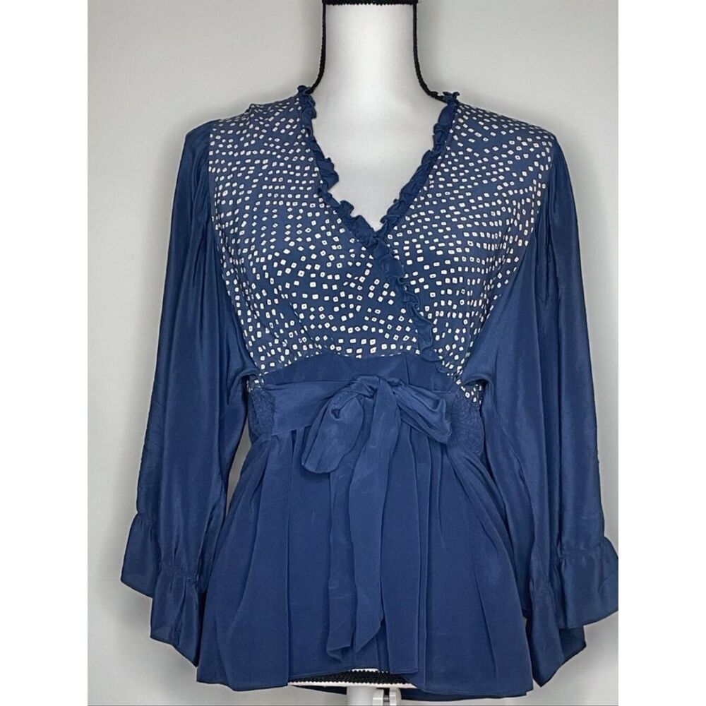 BCBGMaxAzria Silk Tie Blouse sz Sm